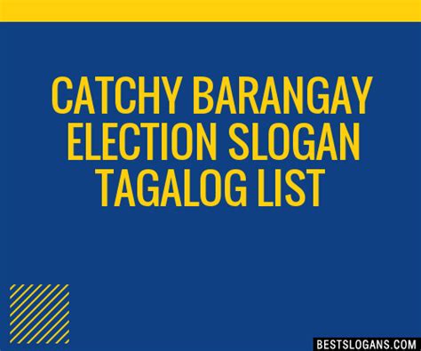 barangay campaign slogan tagalog